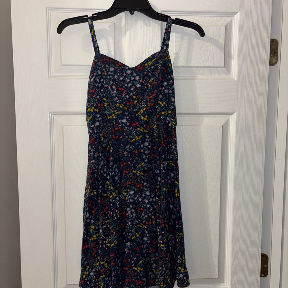 Floral Print Sun Dress with Spaghetti Straps